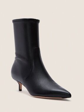 New Veronica Beard Lisa 45 Stretch Bootie Black Leather Sz 9.5